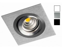Foco basculante cuadrado empotrar Aluminio 1L, para Lámpara GU10/MR16, Blanco, Negro, Wengué ó Texturizado